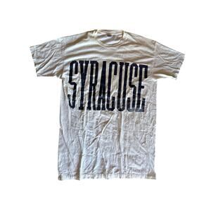 Vintage Syracuse Orangemen USA Made OSFA White Single Stitched Anvil Sleep Shirt